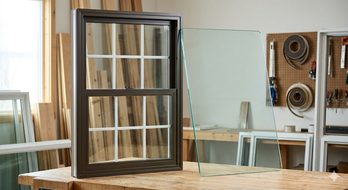 An image of a window and single pane of glass