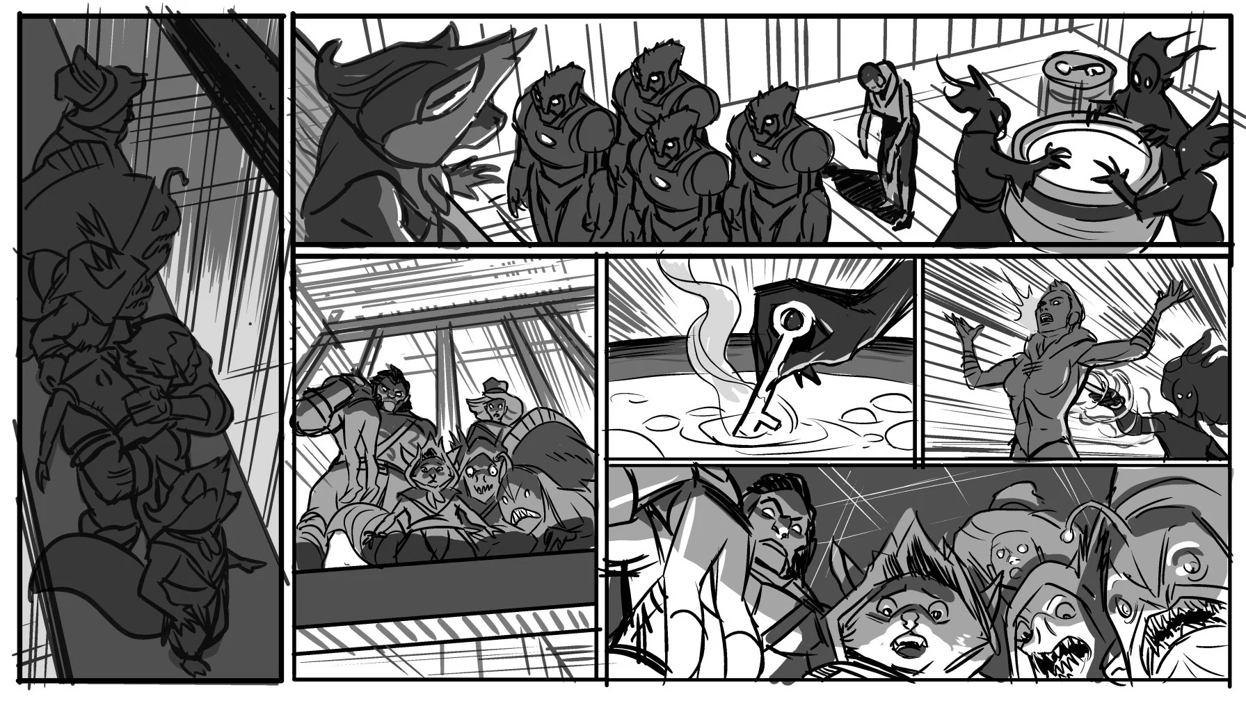DOTA 2 Motion Comics roughs