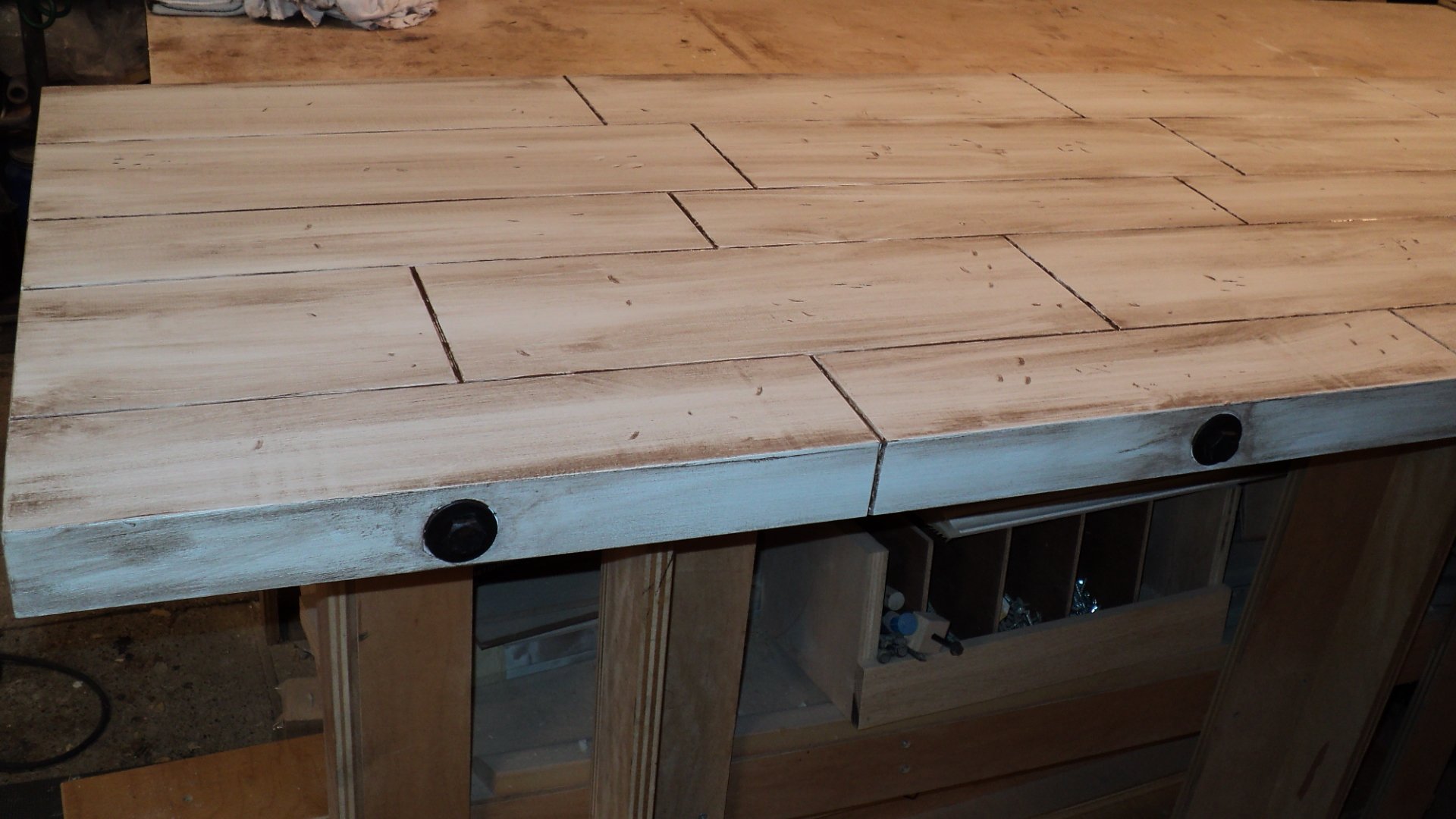The Custom Made counter top  is finished. In the shop.