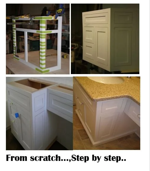 Custom cabinetry. Vanity cabinets made of solid  wood and  water base finish.
#bigjohnsco #CustomFurniture #MadeFromScratch #HomeRemodeling #KitchenRemodel #MadeFromScratch 