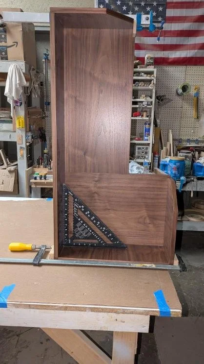 Walnut custom  cabinets' part. With clear  water based varnish top coat.