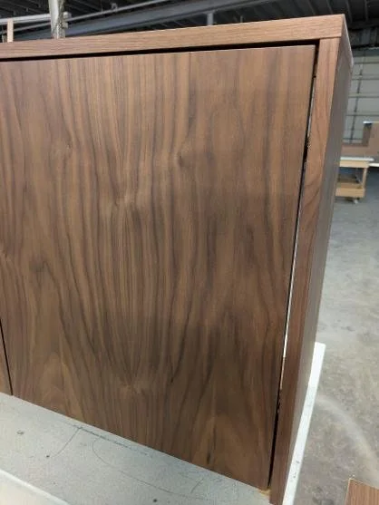 Walnut custom  cabinets. With clear  water based varnish top coat.