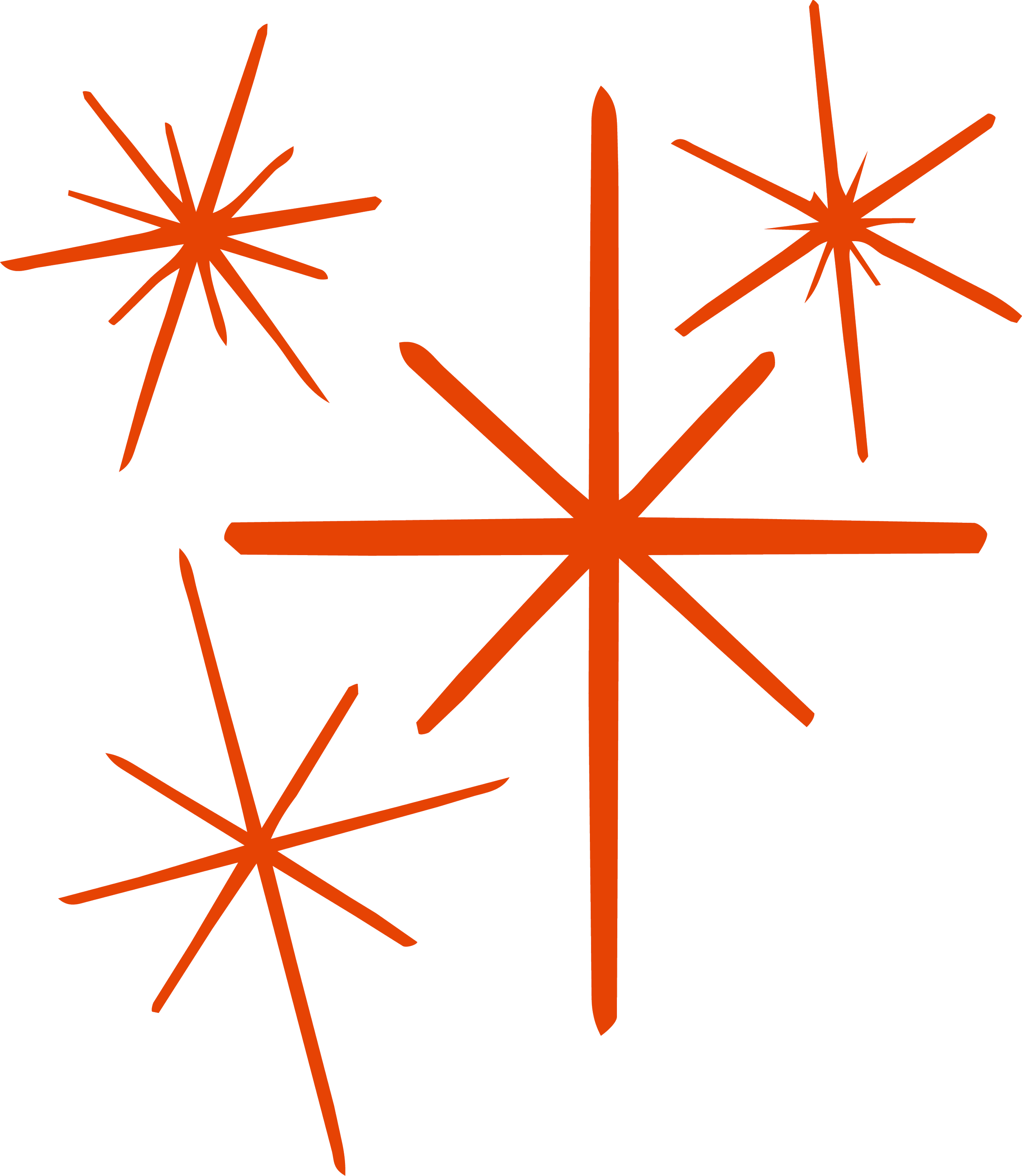 Line drawing of an atomic model with orbiting electrons in orange on a black background.