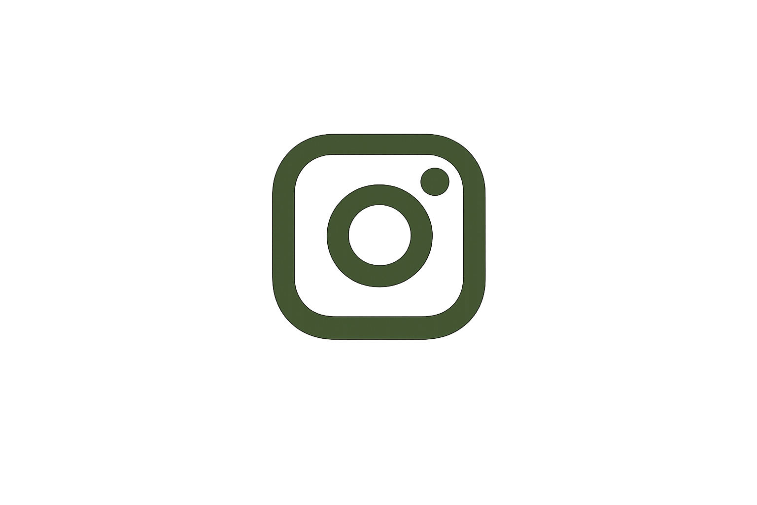 Instagram logo in dark green on black background.
