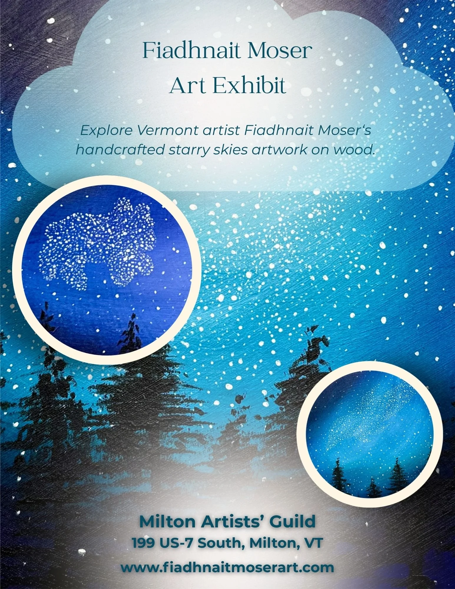 Art Gallery Flyer: Starry Skies Art Exhibit