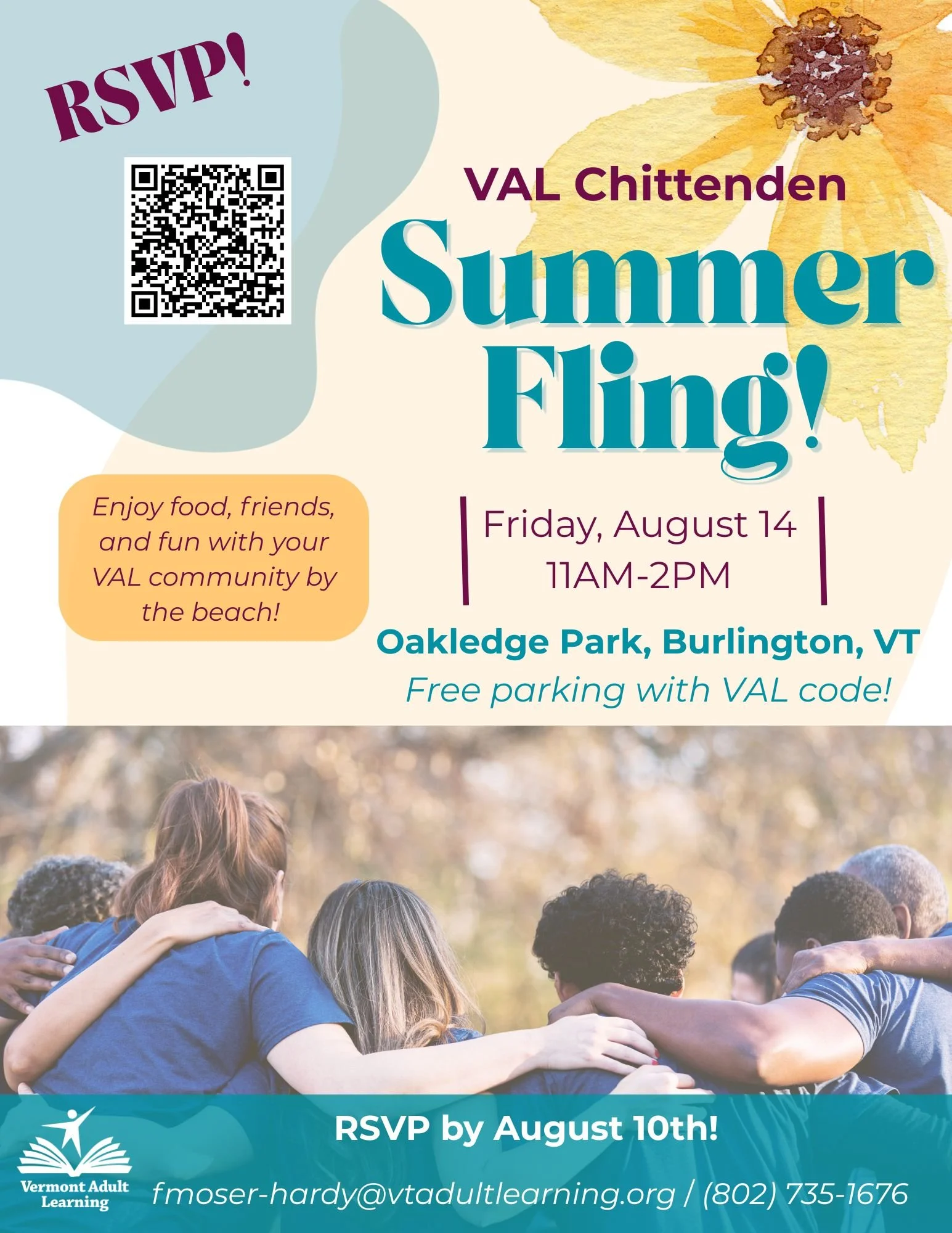 Vermont Adult Learning Event Flyer: Summer Fling