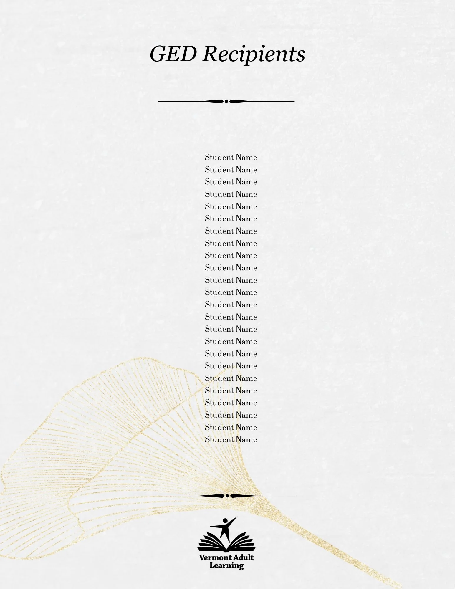 Vermont Adult Learning Graduation Ceremony Program (Page 4/4) (Incomplete/Event Work-in-Progress)