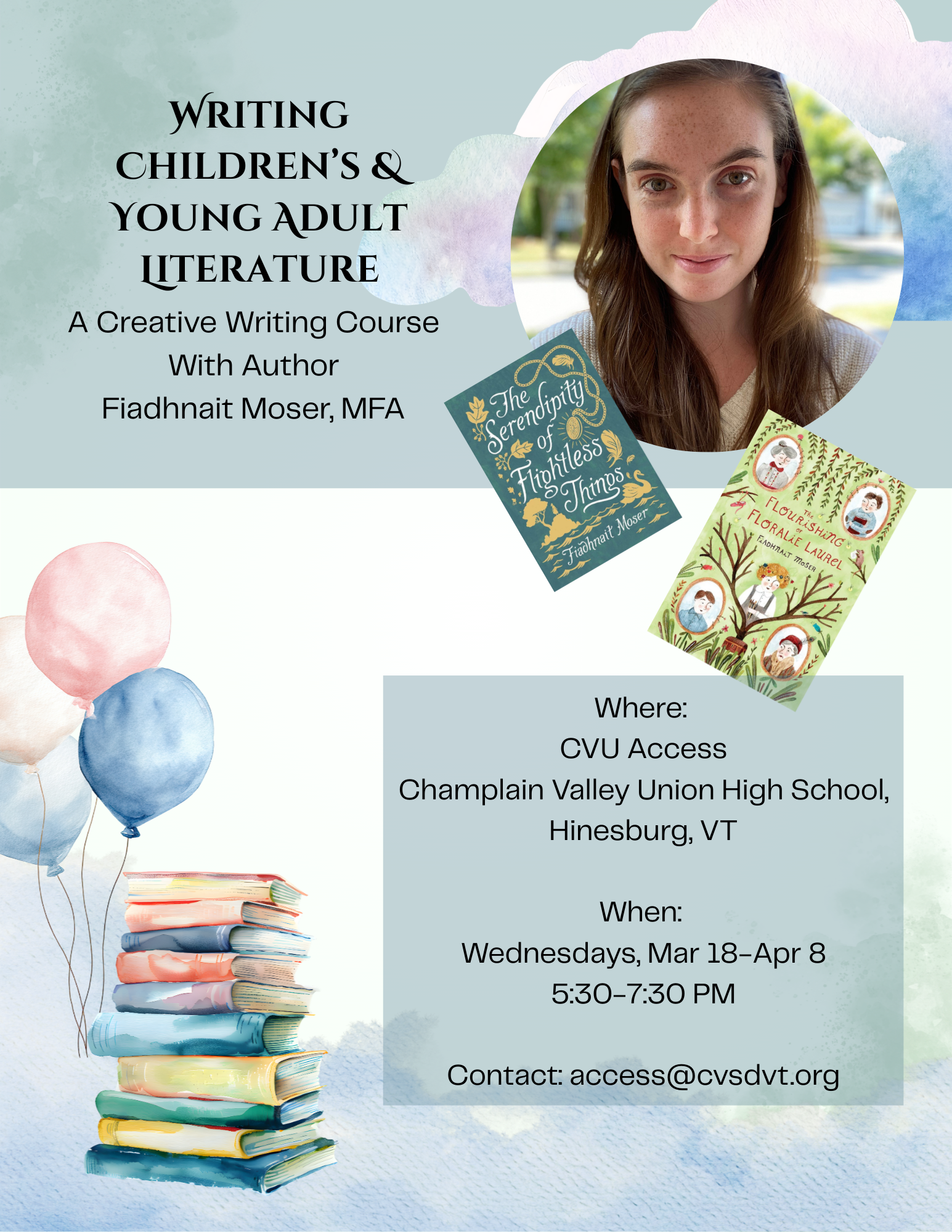 CVU Access Programming Flyer: Writing Children's & Young Adult Literature