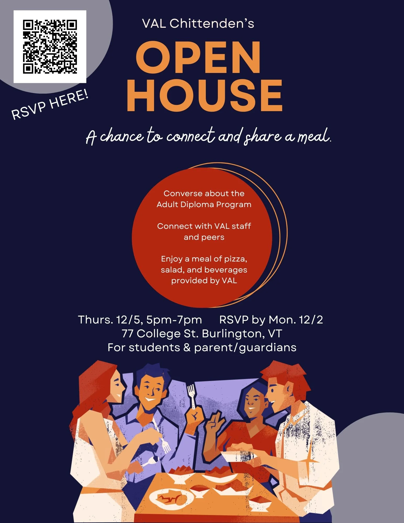 Vermont Adult Learning Flyer: Open House