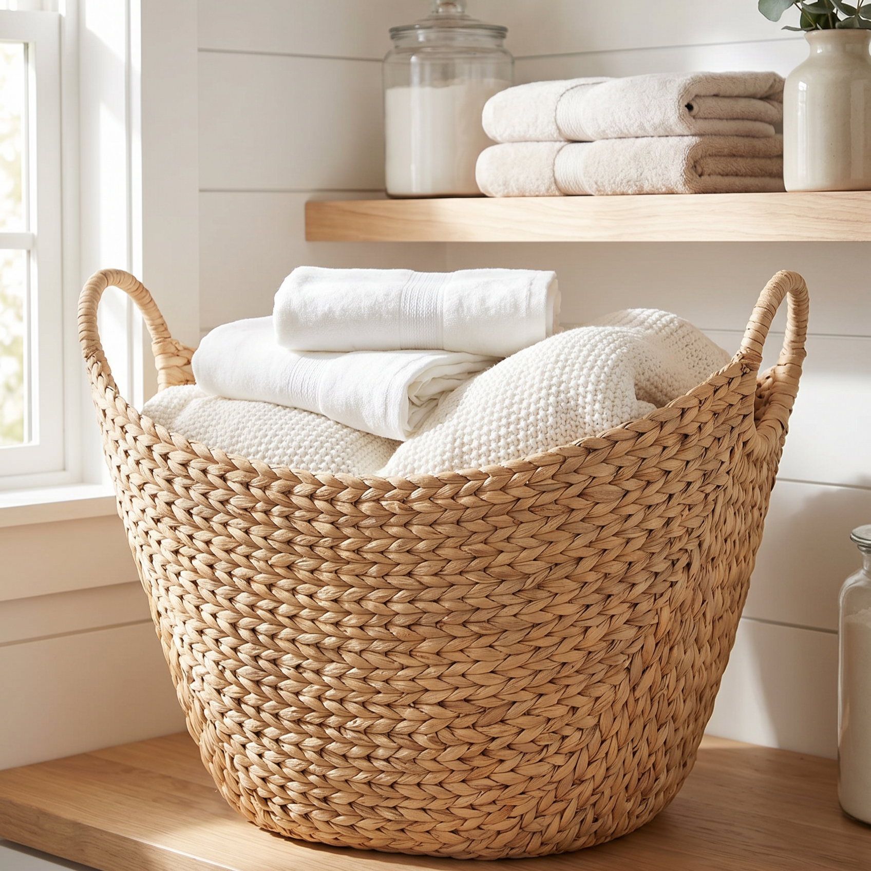 arge Laundry Boat Basket with Handles