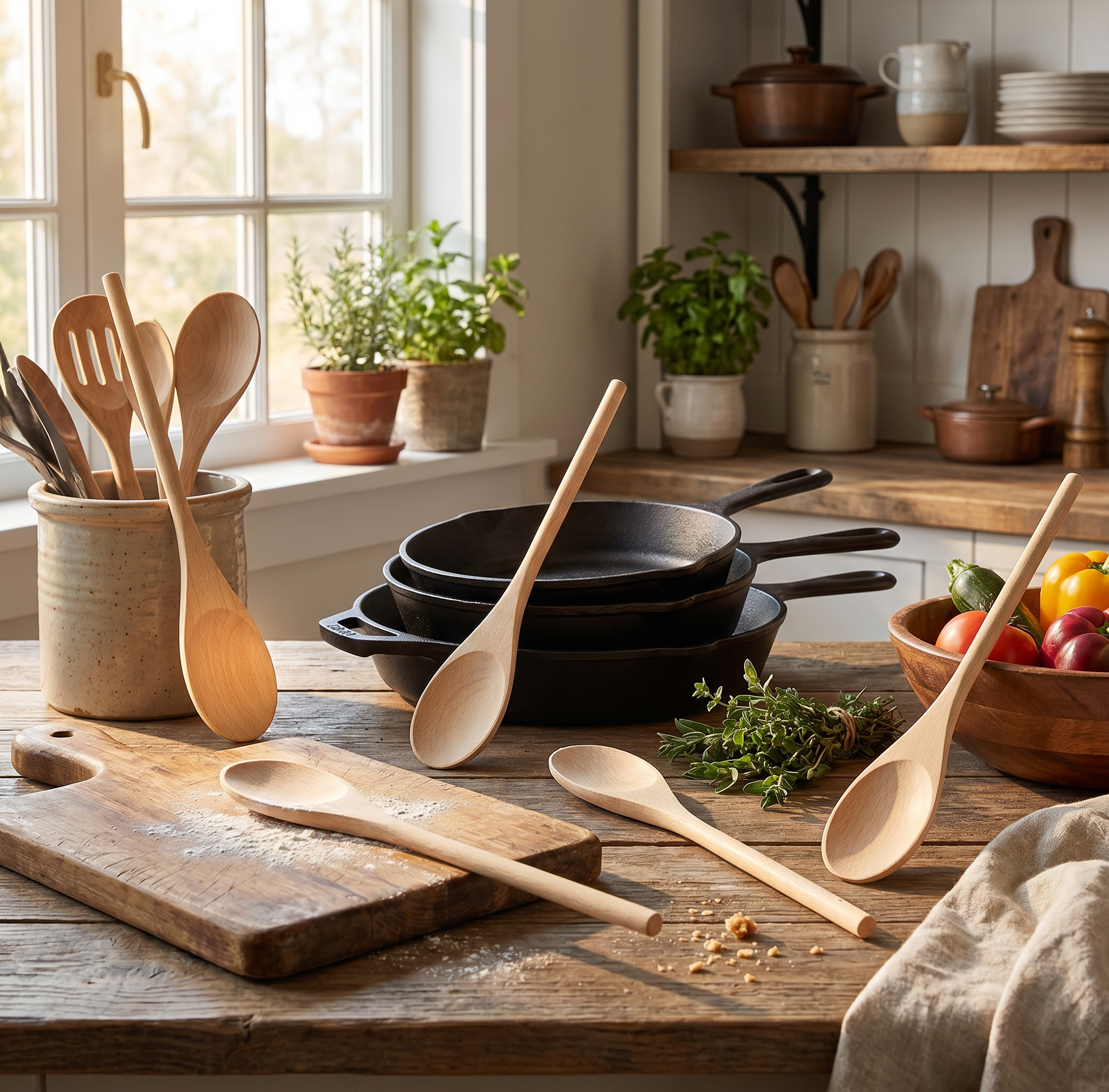 5 Pcs Wooden Spoons 