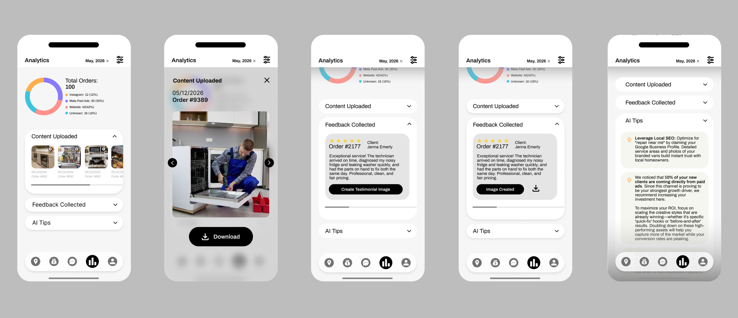 SaaS B2b user interface mobile app
