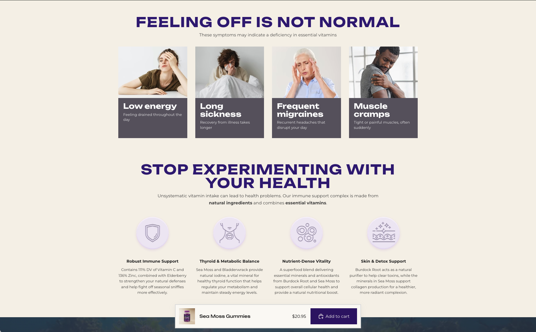 shopify web design for supplements brand