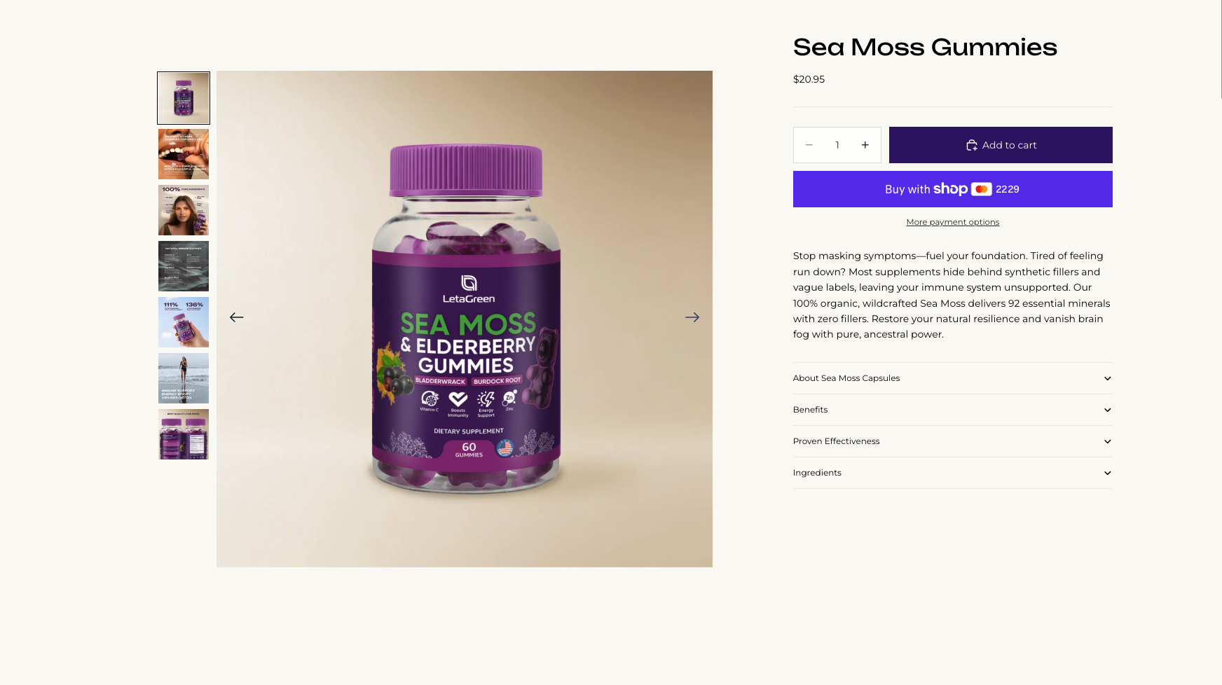 shopify web design for supplements brand
