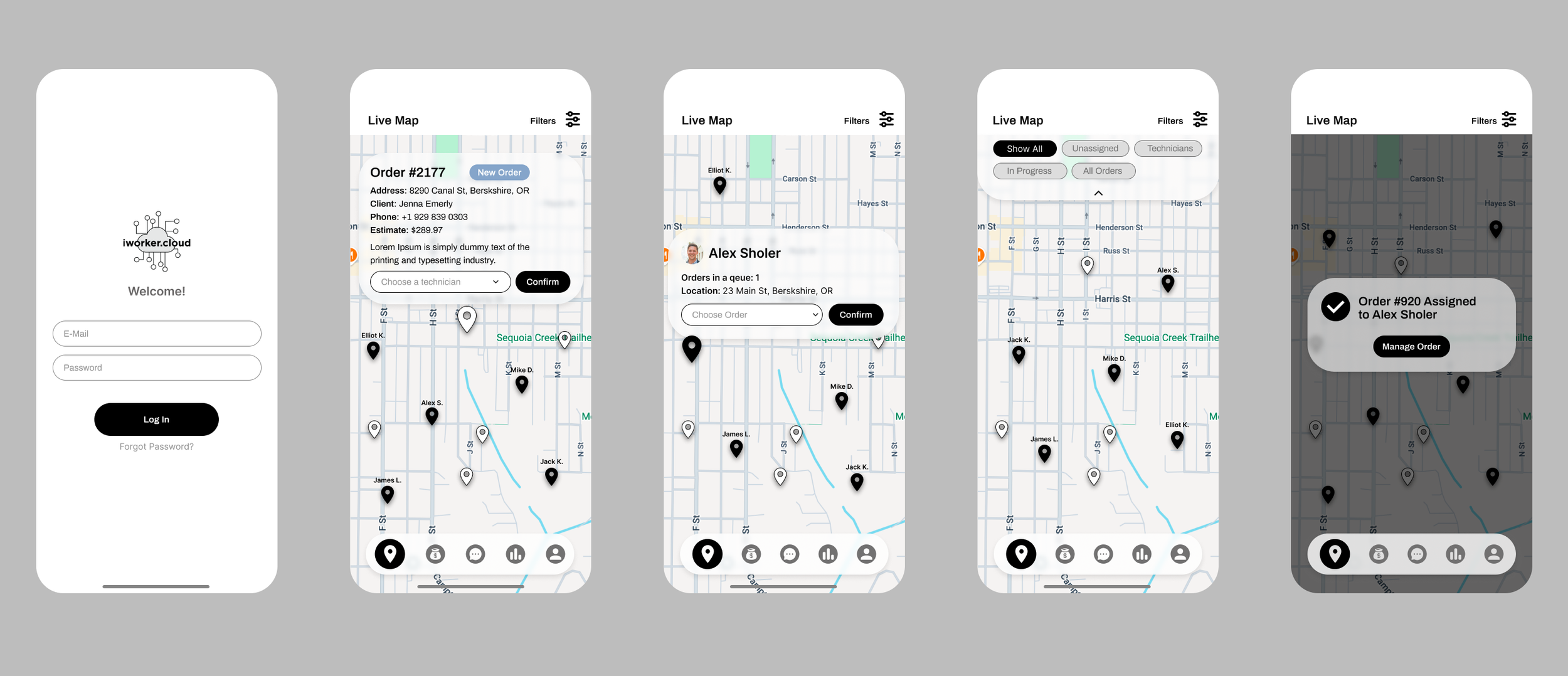 SaaS B2b user interface mobile app