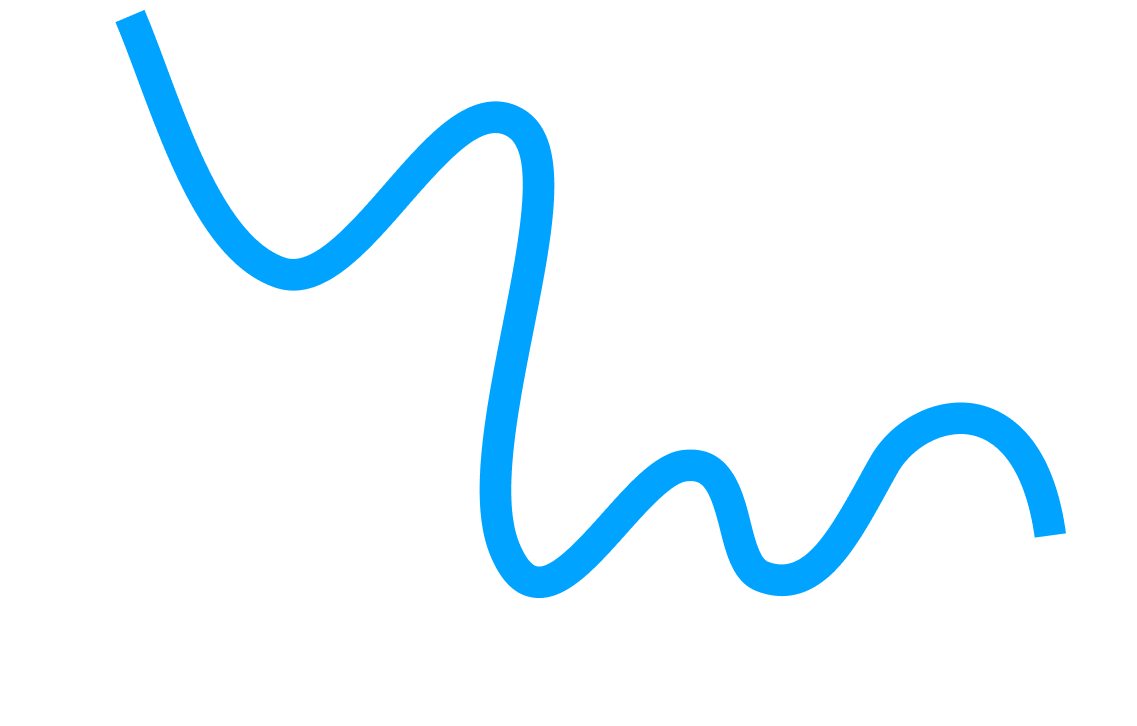 Line graph with black axes and blue data line showing fluctuations over time.