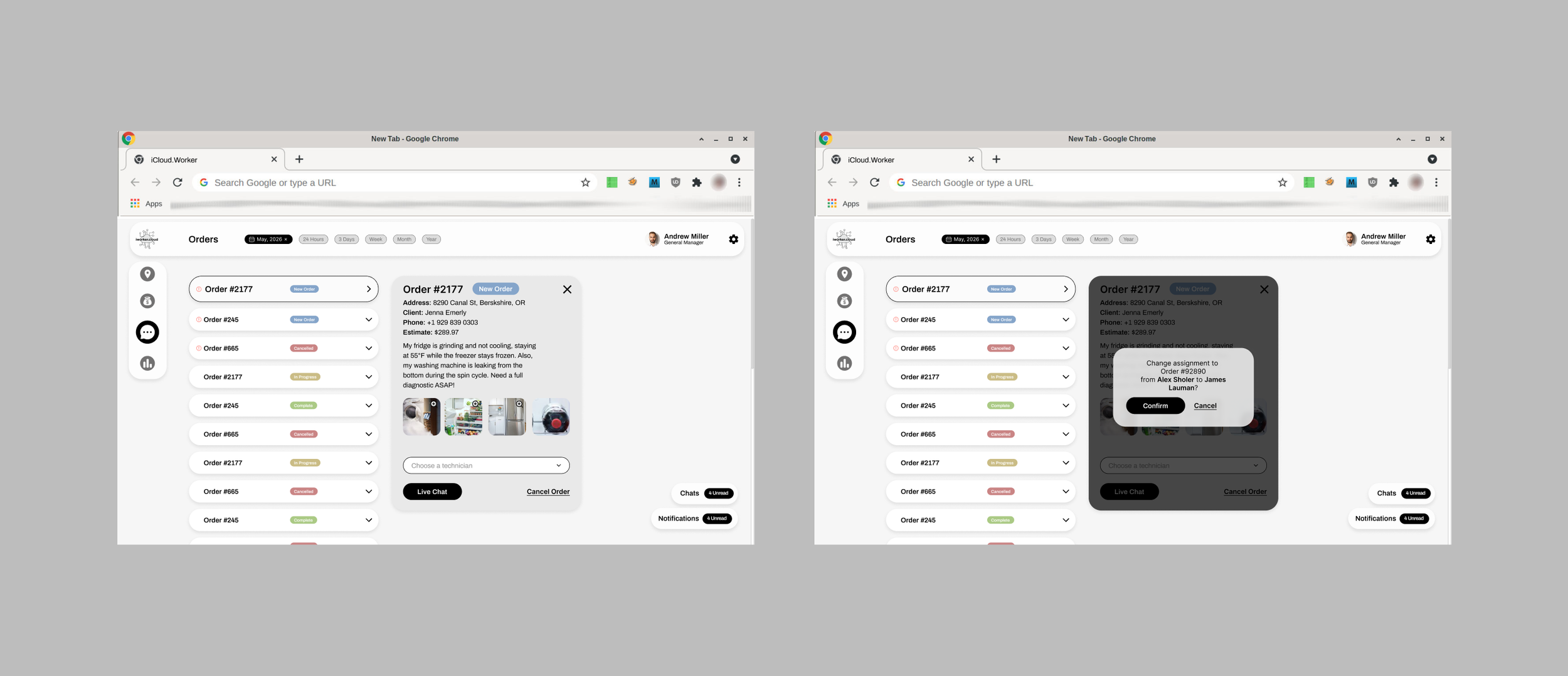 SaaS B2b user interface desktop version
