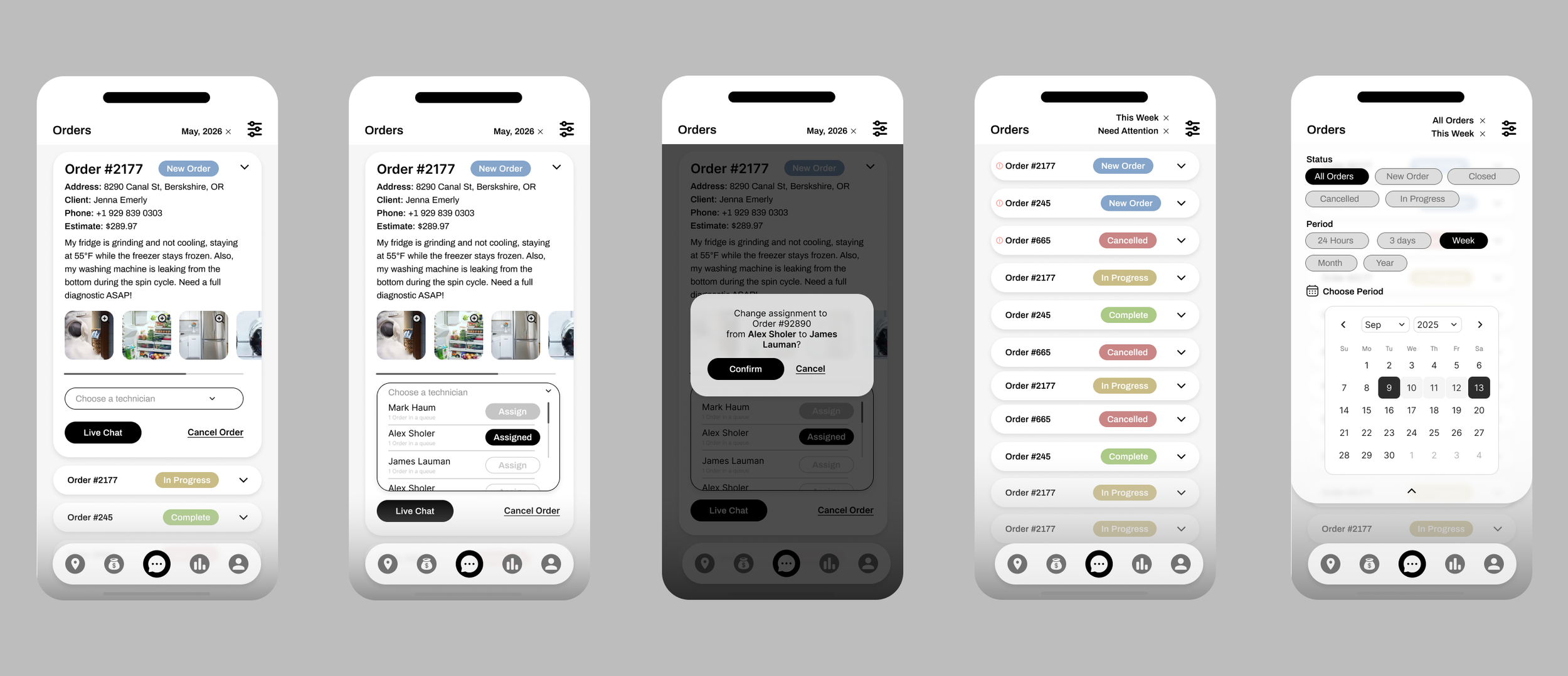 SaaS B2b user interface mobile app