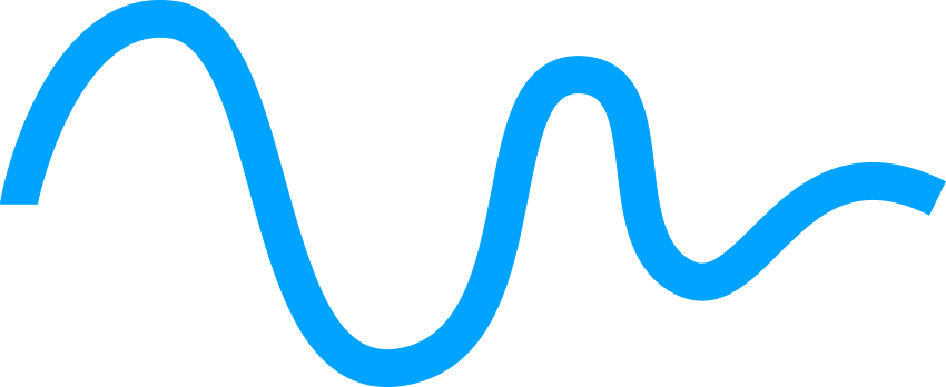 A stylized blue waveform or signal line on a black background.