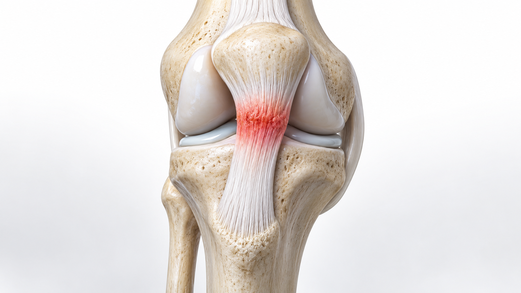 Ilustración de una tendinitis en la rodilla