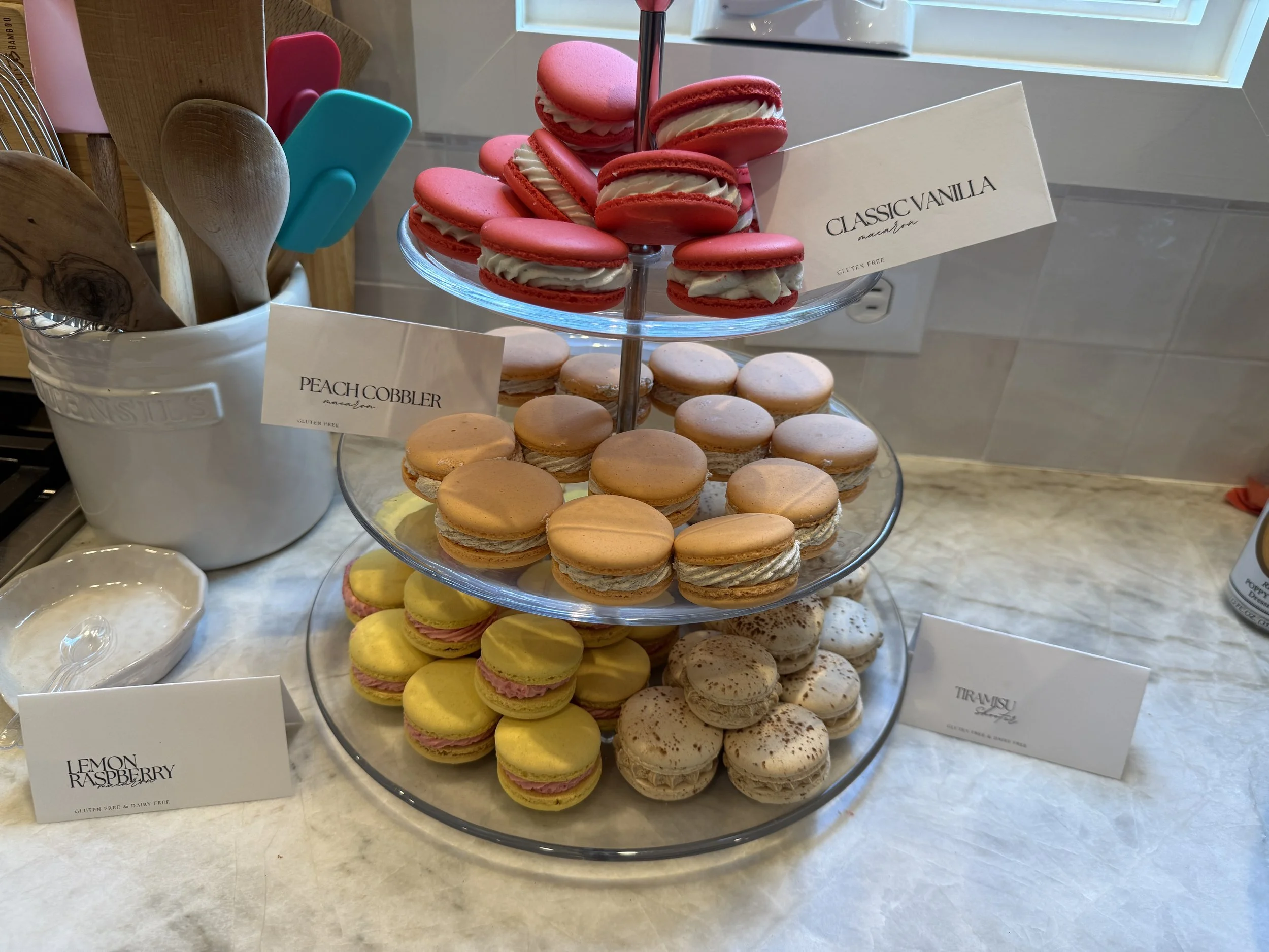 Assorted Macarons on a stand