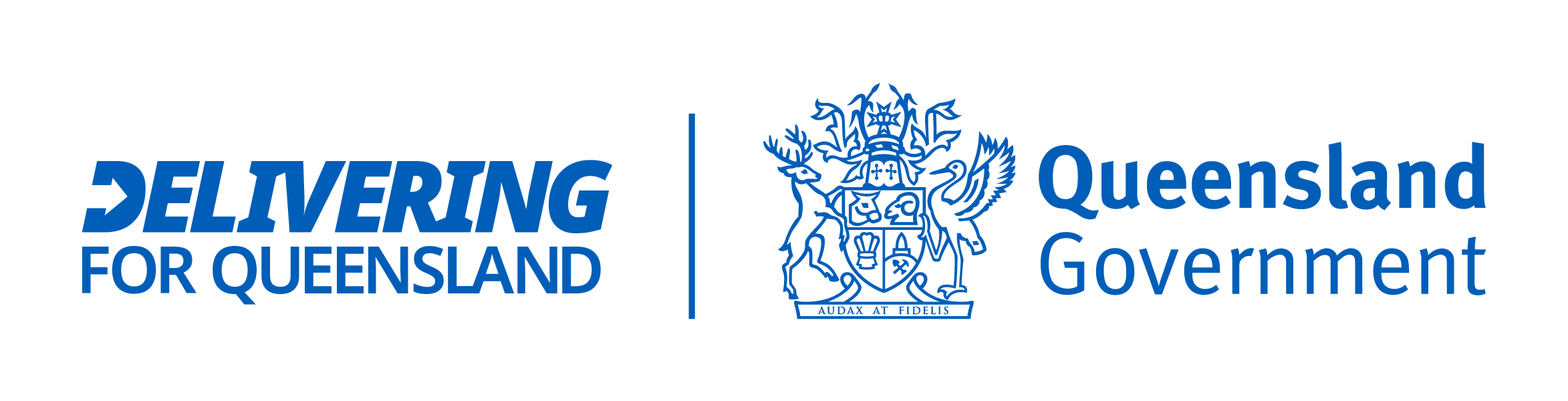 Logo of Queensland Government with the text "Delivery for Queensland" and the Queensland coat of arms.