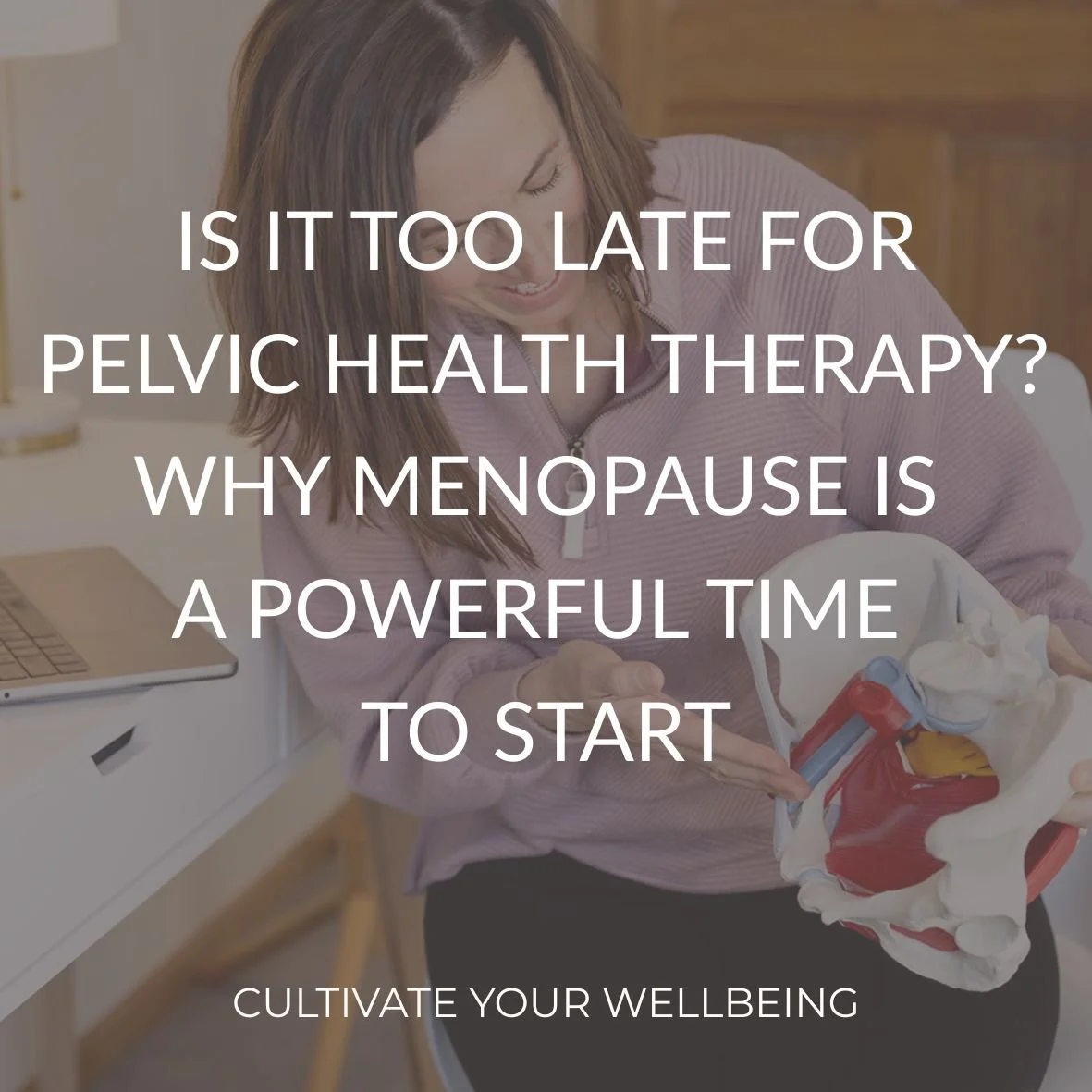 Pelvic health PT at Cultivate Your Wellbeing explaining genitourinary symptoms of menopause to a patient.