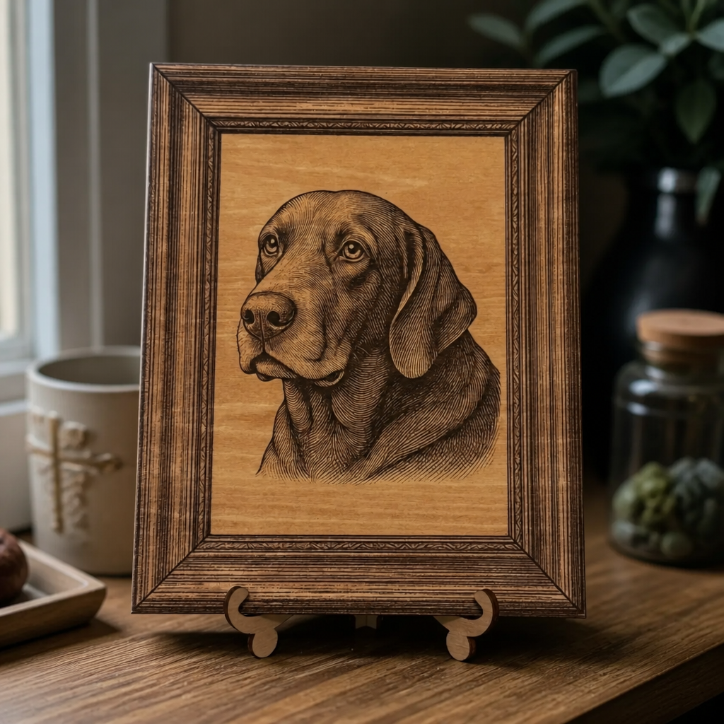Personalized Wood Laser Engraved Pet Photo