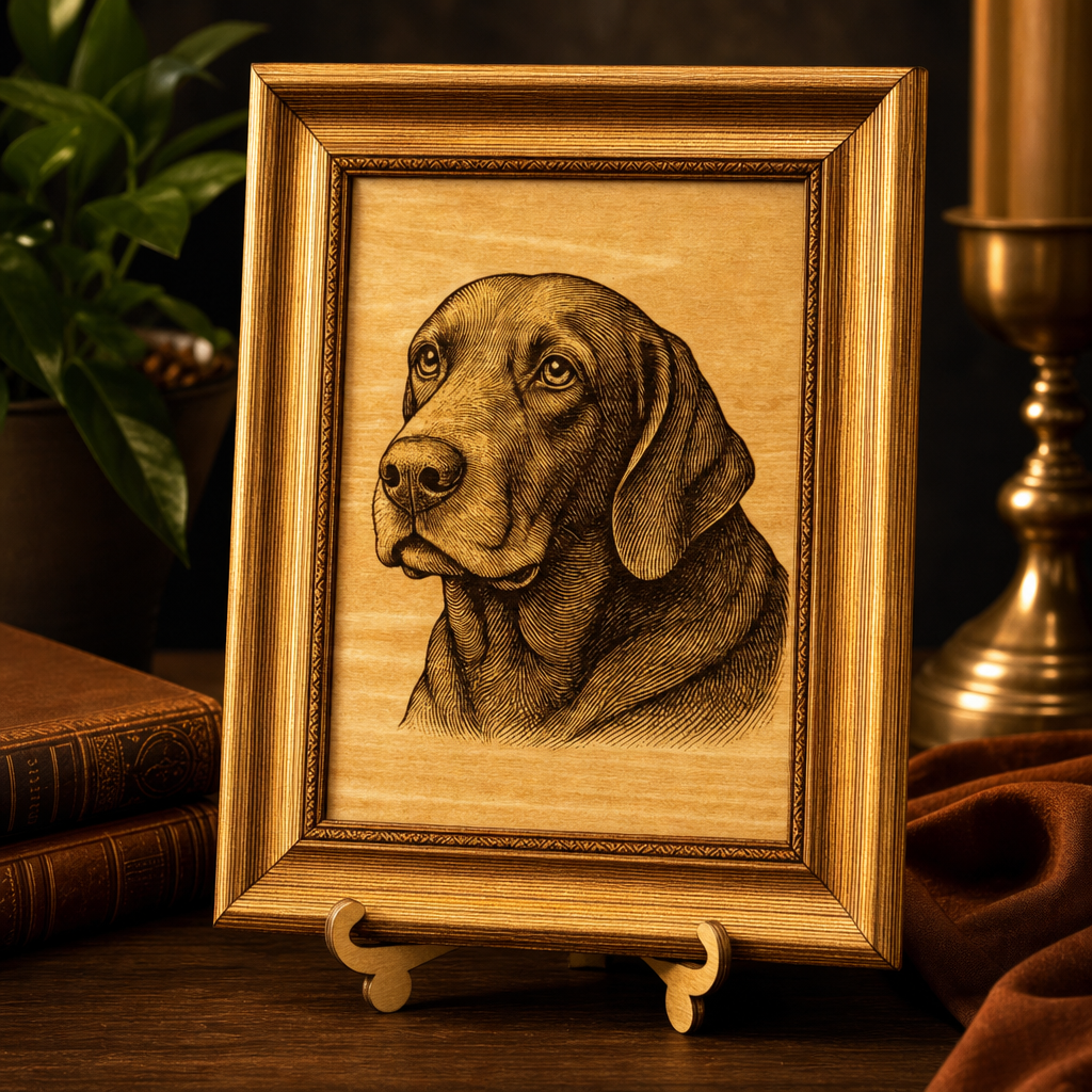 Personalized Wood Laser Engraved Pet Photo