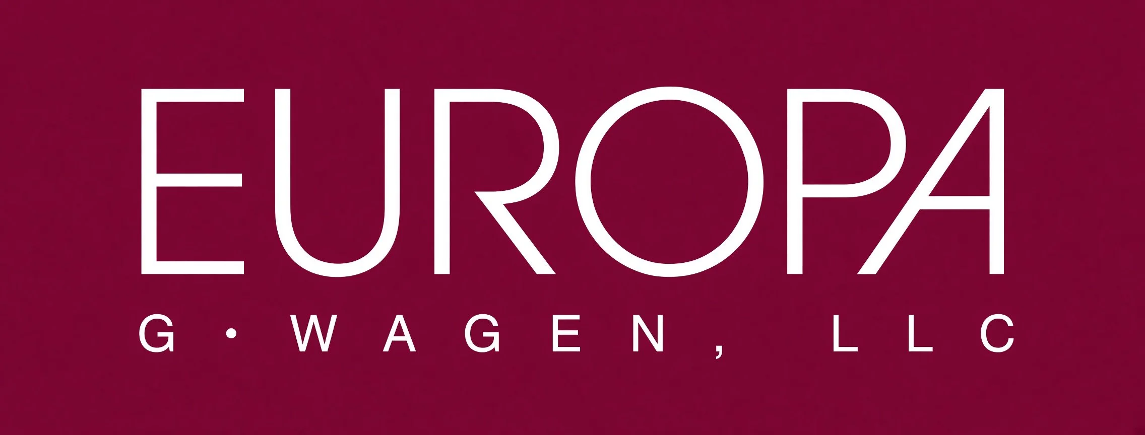 Logo with the words "EUROPA G. WAGEN, LLC" on a dark pink background.