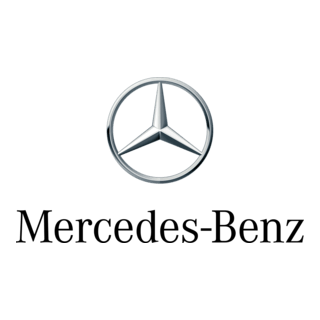 Mercedes-Benz logo on a black background.