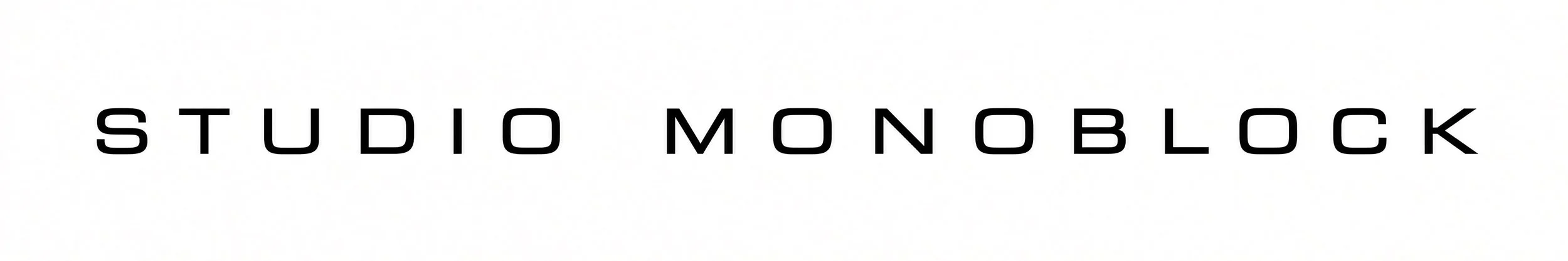 Logo for Studio Monoblock with black text on white background.