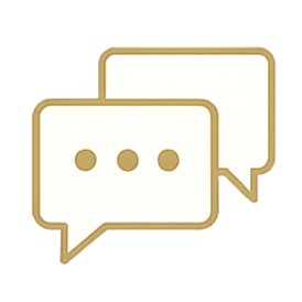 Two speech bubbles with three dots each, indicating conversation or communication, illustrating "Reliable Communication".