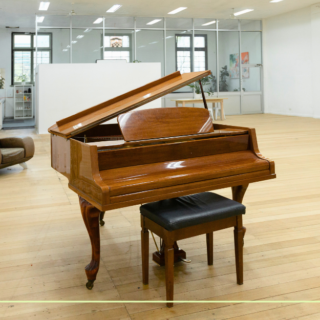Grand piano available for rehearsal and performance at Upstairs at Floridia in Flemington Melbourne Victoria