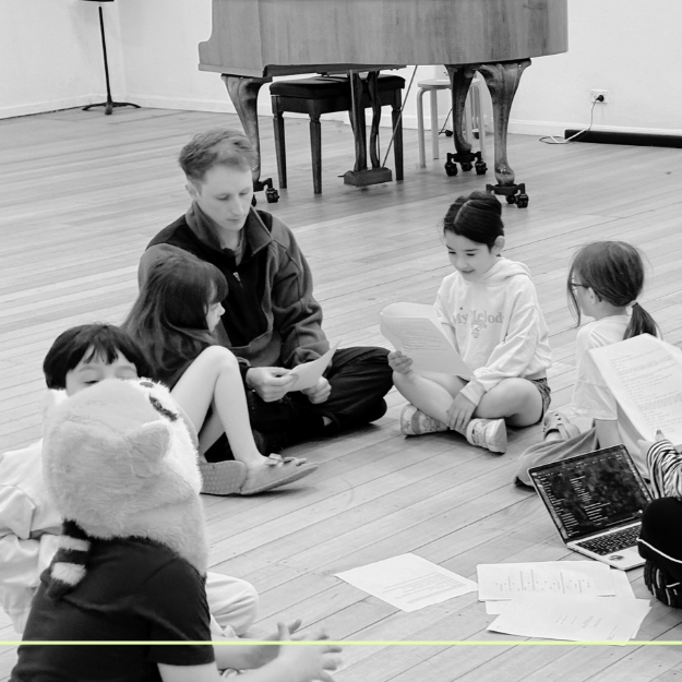 Children participating in junior acting and music theatre group classes at Lisa-Marie Parker Studio in Flemington Melbourne Victoria