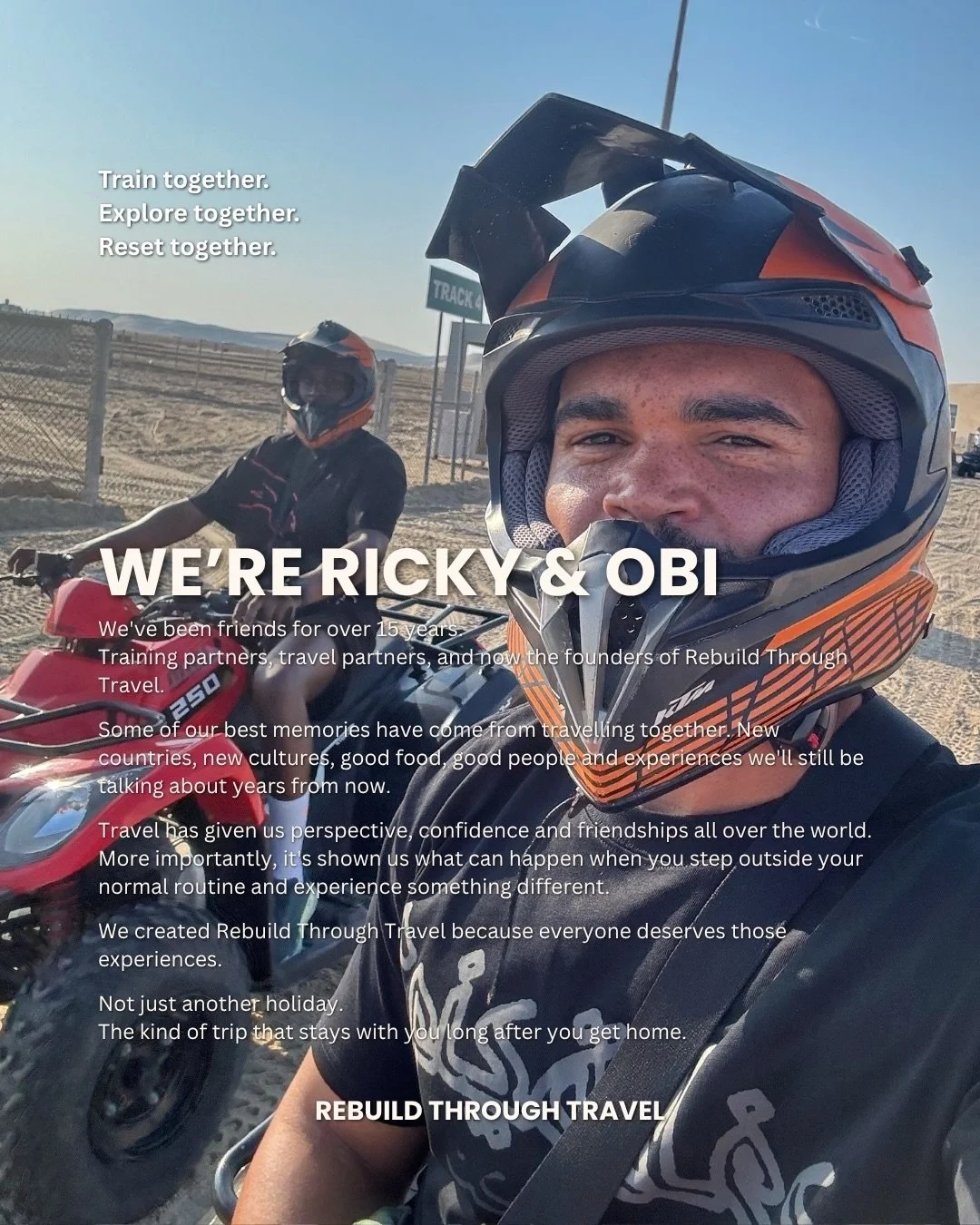 .
Before Rebuild Through Travel, it was just friendship.

Over the last 15 years, some of our best memories have come from travelling together.

The laughs.
The adventures.
The random moments that turn into stories you end up telling for years.

That