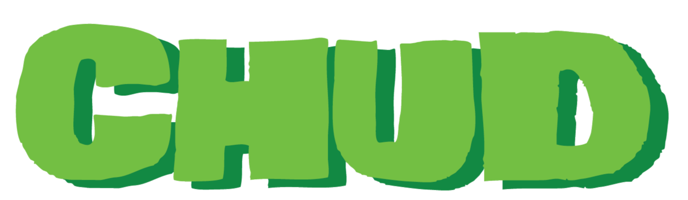 Bold green text spelling 'CHUD' on a transparent background.