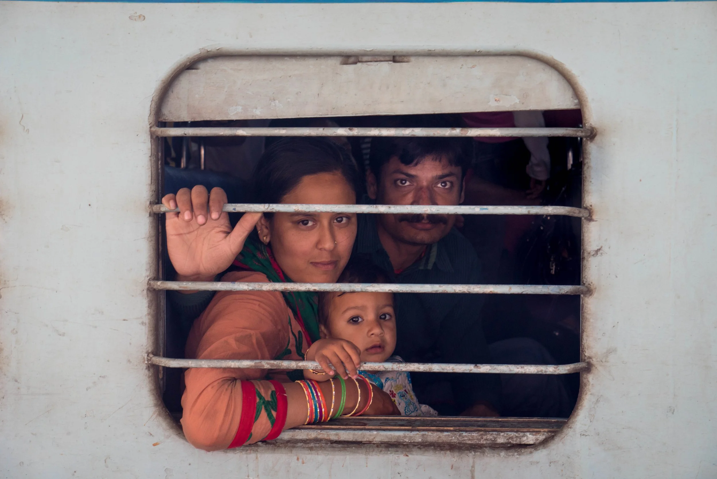 Family on a train