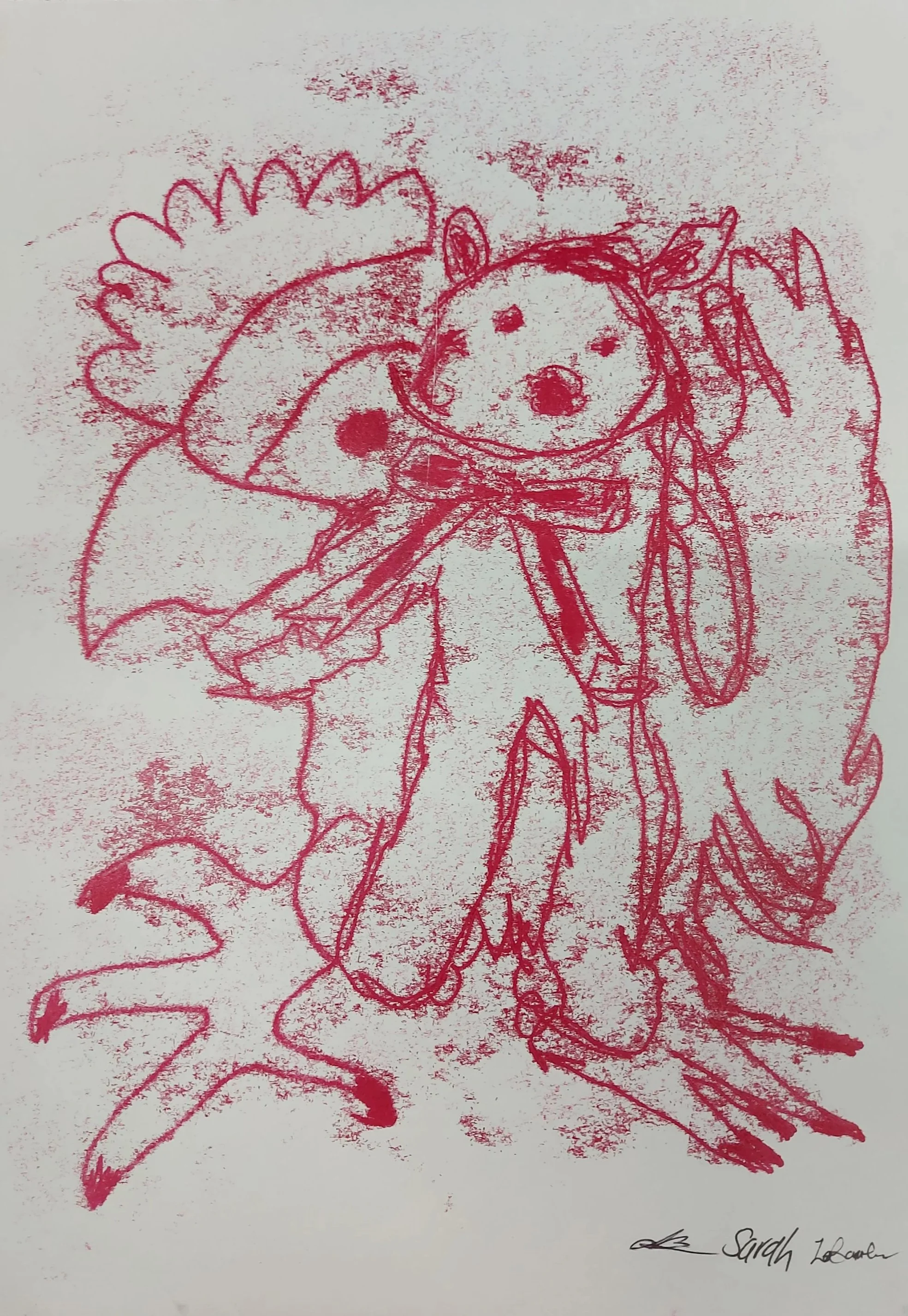 untitled - 
Collaborative Monoprint by Asher Blackburn, Sarah Beccari, Zoe Barber