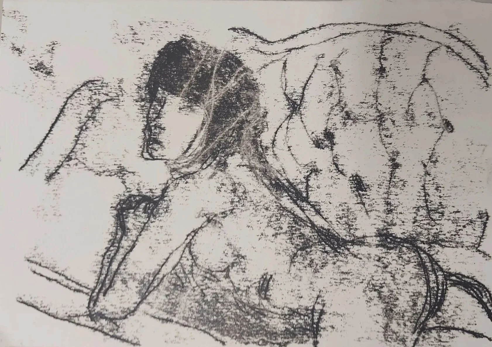 'Playboy Figure on Couch' - 
Monoprint