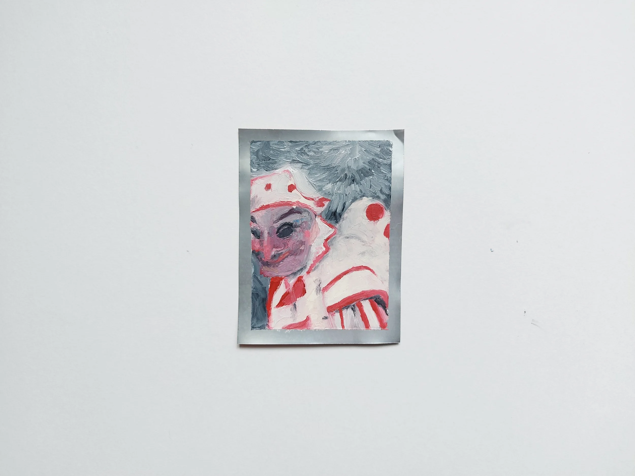 'King for a Day' - 
Miniature Oil on Aluminium Tin Can