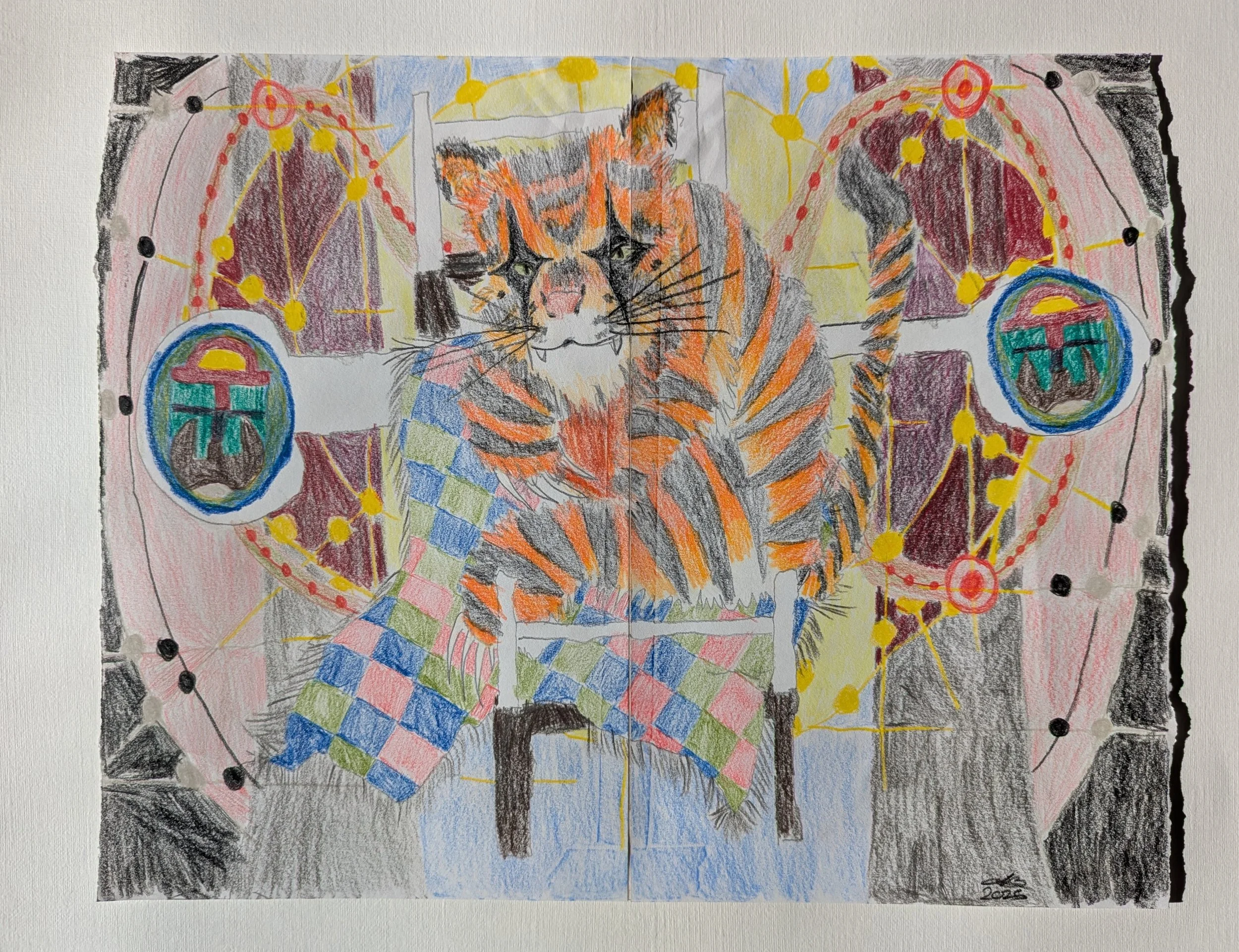 'Hospital Tiger's Circuitry Constellation' - 
Colour Pencil on Paper
2 x A4's