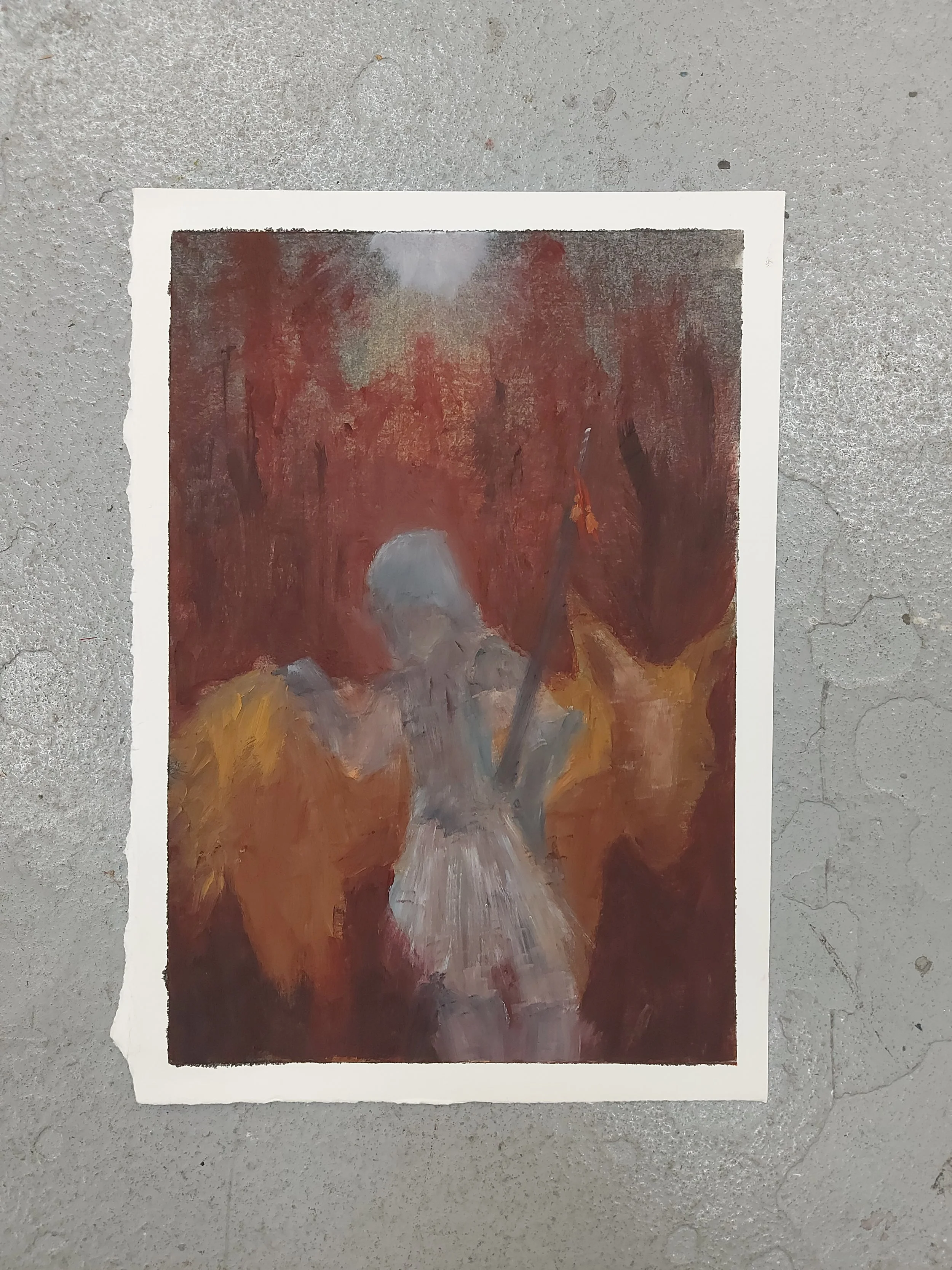 'Guard & Donkey' -
Oil on Paper
A4-ish
