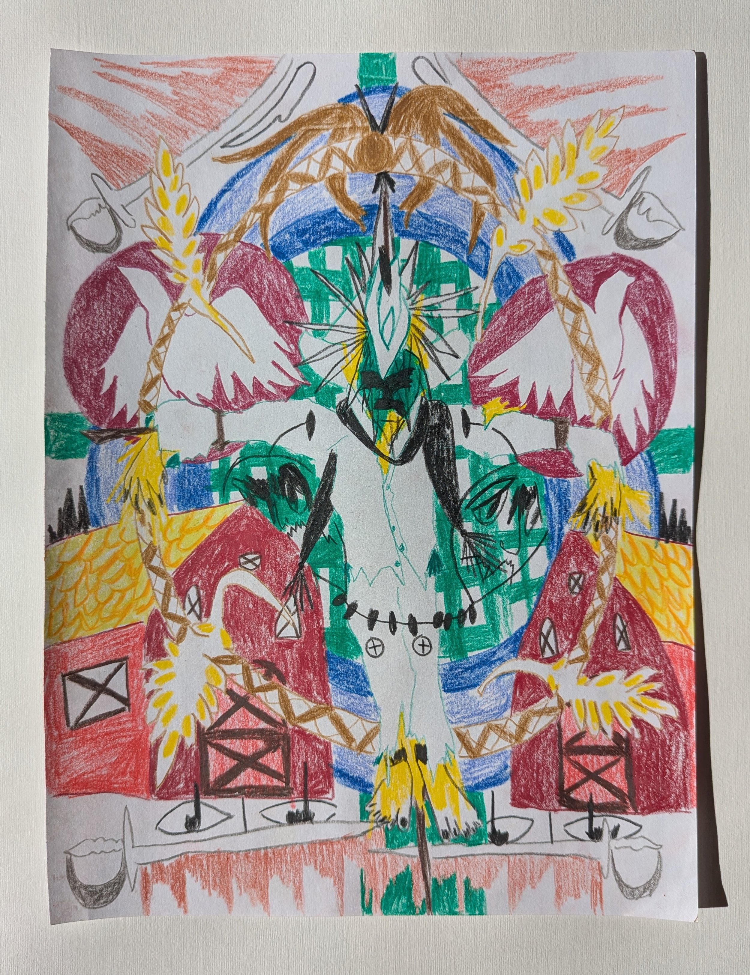 'Scarecrow (Evil Jesus)' - 
Colour Pencil on Paper
A3