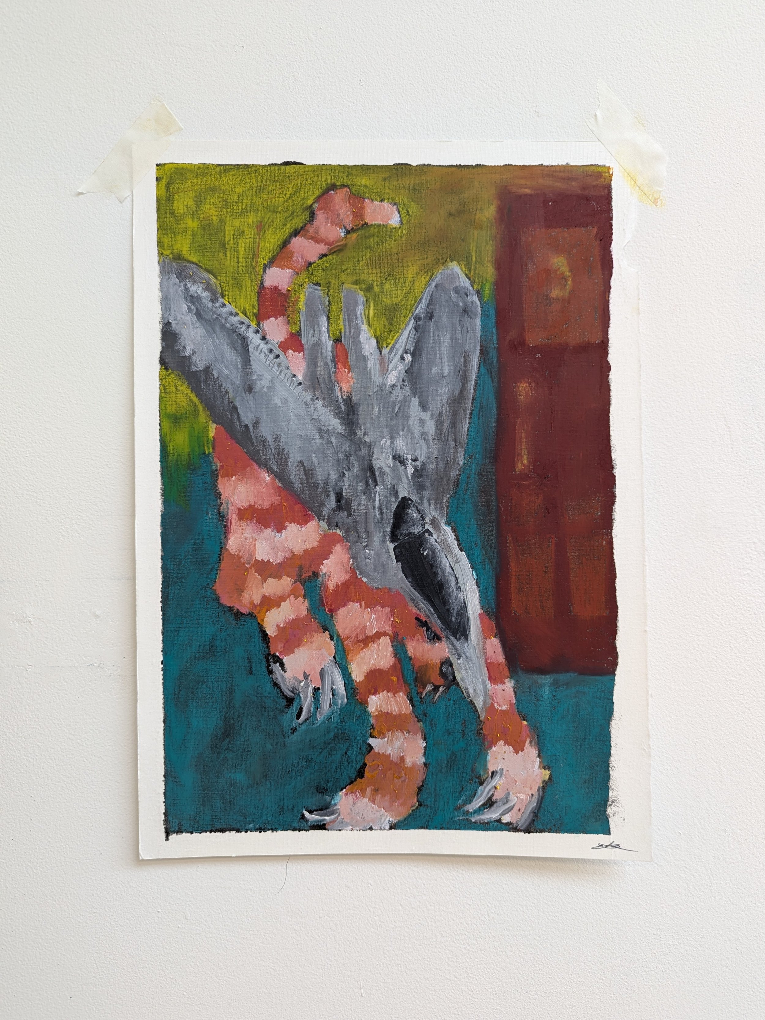 'Airplane Beast' - 
Oil Paint and Oil Pastel on Paper
A4