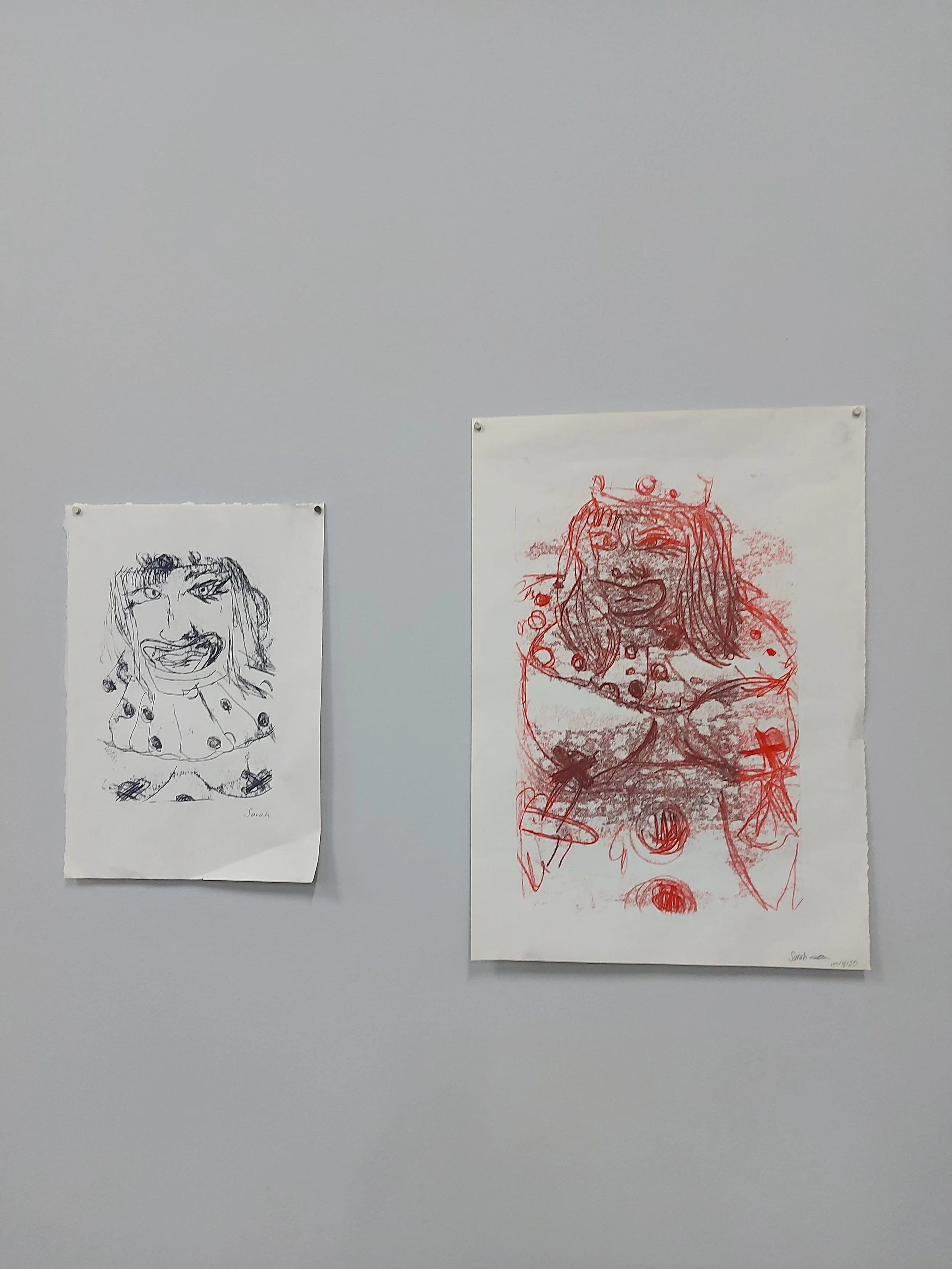 Collaborative monoprints - displayed in RMIT mid-year Exhibition 2025 (Work with Sarah Beccari)