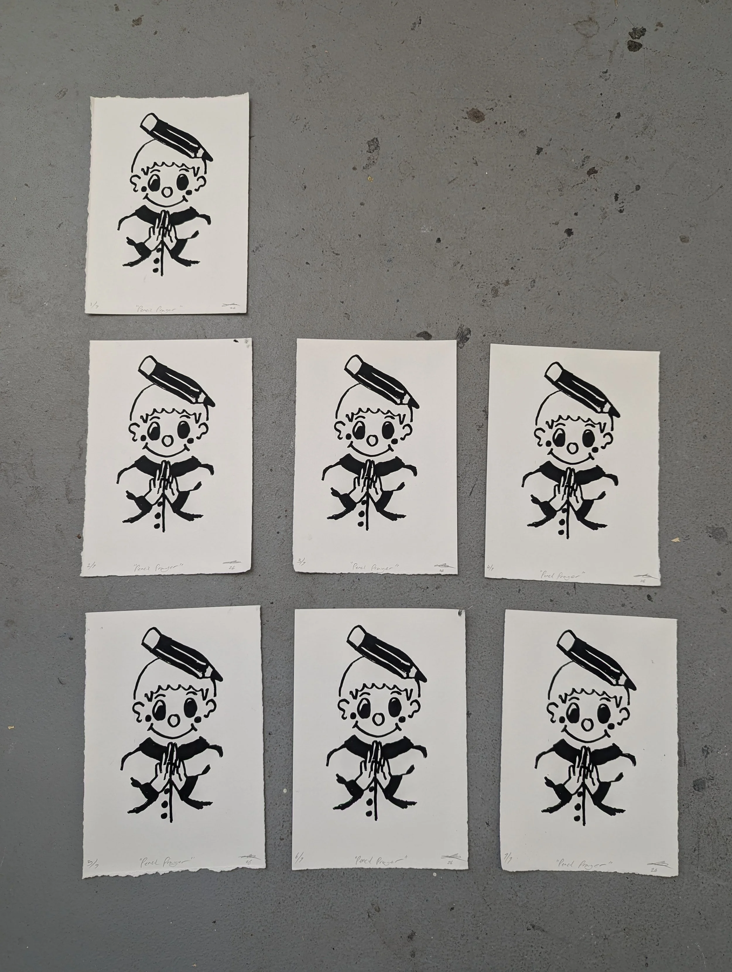'Pencil Prayer' - 
Screen Print, Edition of 7