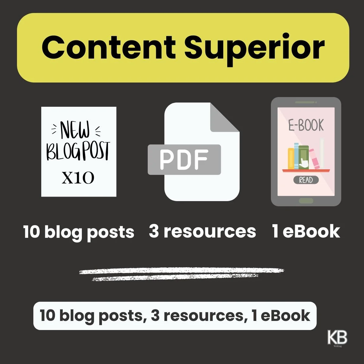 Content Superior (10 articles/blog posts, 3 resources, 1 eBook