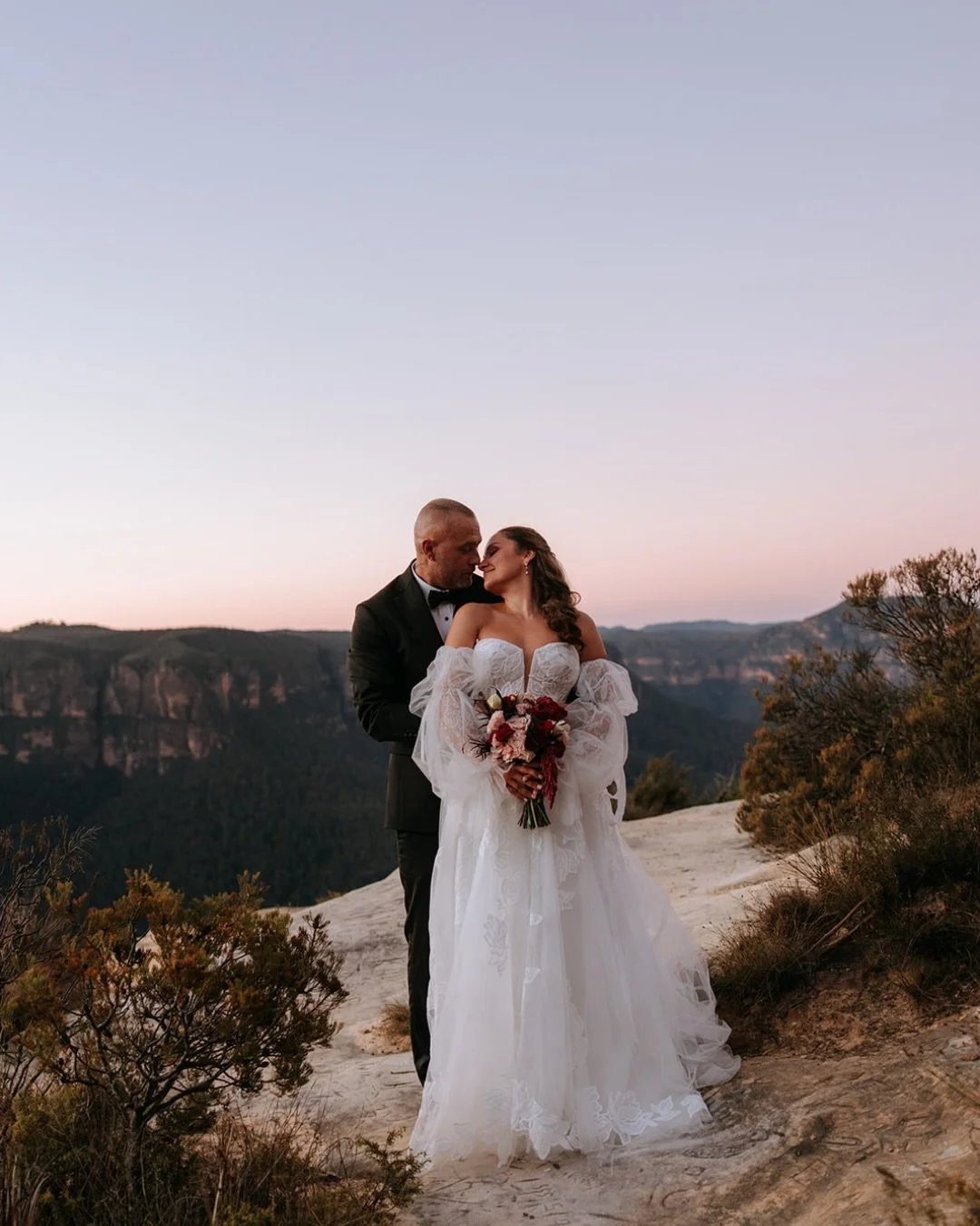 An intimate elopement with Phoebe &amp; Ben back in April 🌹

As much as I love golden hour, there&rsquo;s something pretty special about that little pocket of time after the sun dips below the horizon. Those dusky pinks were everything. 👌🏻

Accomo