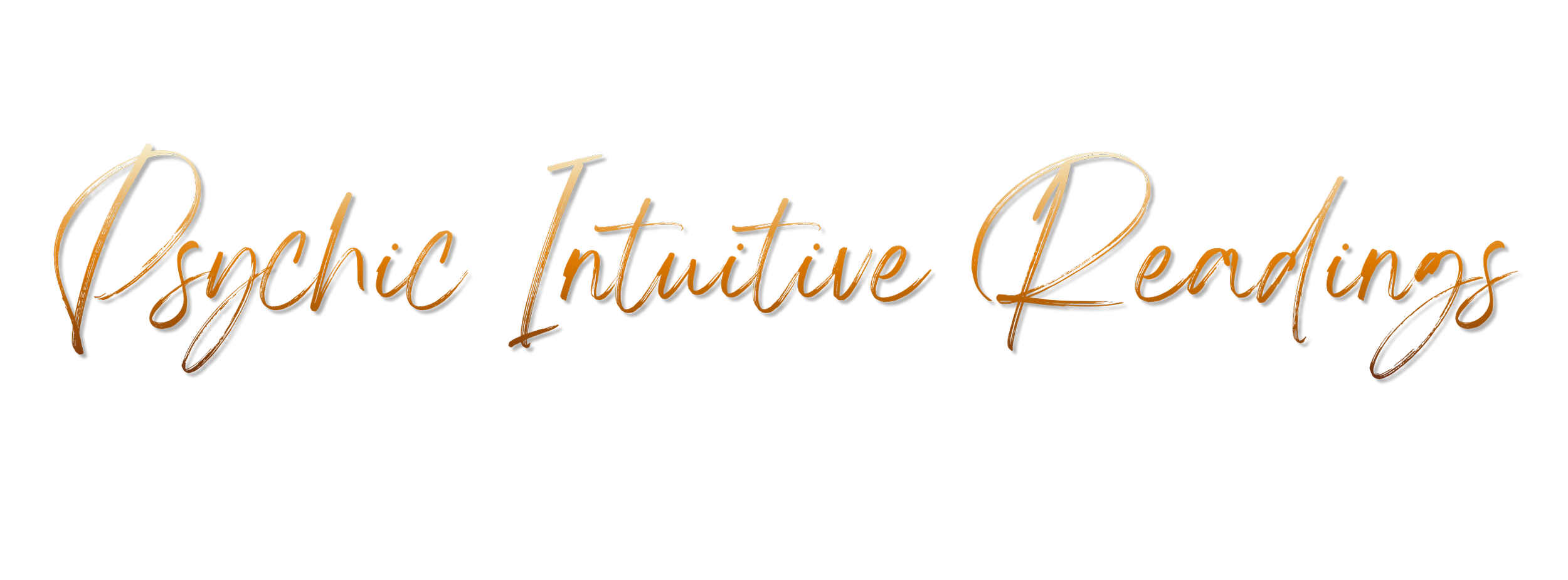 Stylized text reading 'Psychic Intuitive Readings' in gold script on a black background.